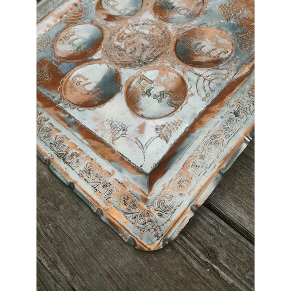 Vintage Copper Seder Plate, Traditional Passover Offering Tray - Picture 8 of 10